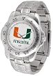 Miami Hurricanes Suntime Mens Sports Watch w/ Steel Band - NCAA College Athletics