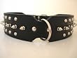 23-26" Black Leather Spiked Dog Collar Large spikes XL