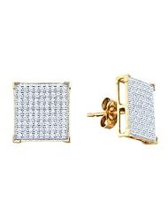 10KT White Gold 0.50 CTW Diamond Micro Pave Earrings