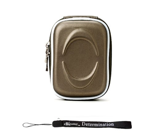 Best Price EVA Gun Metal Durable Slim Protective Storage Cover Cube Carrying Case with Internal Mesh Pocket with Carabiner clip for Canon Power-Shot ELPH 500 HS ELPH 510 HS S95 SD970 IS SD1300 IS SD1400 IS SD3500 IS SD4000 IS SD4500 IS SX210 IS SX220 HS SX230 HS Point and Shoot Digital Camera + Includes eBigValue Determination Hand Strap Key Chain