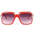 Run DMC Rapper Retro Gazelle Large Sunglasses Red