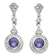14K White Gold Tanzanite and Diamond Earrings