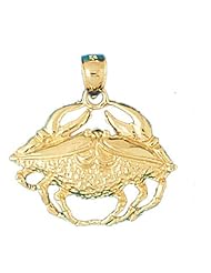 Dazzlers Solid 14 karats Gold Crab Charm Pendant available in three colors from jewelsberry (weights: 3.4 grams only)