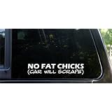 NO FAT CHICKS (car will scrape) funny die cut decal / sticker