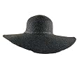 New Big Sun Beach Braid Hat Visor Floppy Wide 6" Brim Black