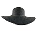 New Big Sun Beach Braid Hat Visor Floppy Wide 6" Brim Black