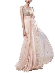 A-line Beaded Cocktail Floor Length One Shoulder Sleeveless Chiffon Sweetheart Evening Dress/Homecoming Dress/Pageant Dress/Prom Dress/Party Dress/Wedding Dress 