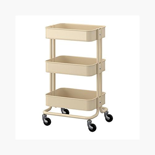 RASKOG Home Kitchen Bedroom Storage Utility Cart Dark Beige