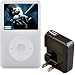 Rix iPod classic 160GB用シリコンケース ホワイト 液晶保護シート+ACアダプタ(ブラック)付き RX-IPS16W-AC
