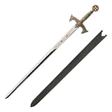 Medieval Templar Sword with Red Cross and Sheath