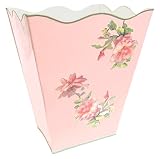 Retro Pink Vintage Waste Basket~WB18 ~ Trashcan ~ Trash Holder ~ Trash basket ~ Shabby Chic Enamel with Romantic Antique Roses