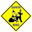 SANTA AND RUDOLPH CROSSING sign * street