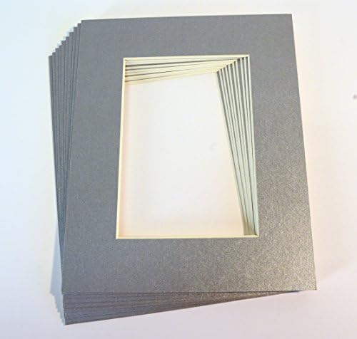 Pack of 10 SILVER 16x20 Picture Mats Matting with White Core Bevel Cut for 11x14 Pictures