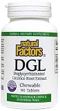 Natural Factors DGL Deglycyrrhizinated Licorice Root Extract 90 Chewable Tablets