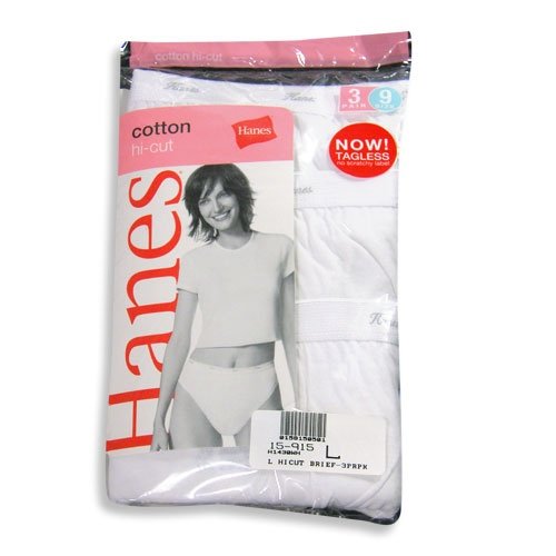 Hanes - Ladies 3 Pair Pack Hi-Cut Briefs, White