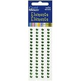 Mark Richards Elements Crystal Stickers 2532 Self-Adhesive 64-Piece Round Rhinestones Crystal Sticker Strips, 5mm, Light Green