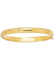 14 Karat 5.5mm Yellow Gold All Shiny Bangle With Clasp