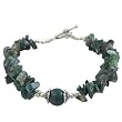 Handmade Agate & Silver Two-Strand Bracelet