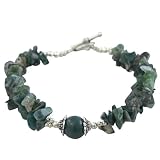 EXP Handmade Agate & Silver Two-Strand Bracelet