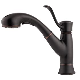 Price Pfister 534-7RDY Picardy Single Handle Kitchen Faucet with Pull Out Spray, Tuscan Bronze