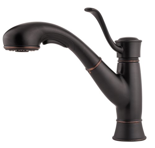 Price Pfister 534-7RDY Picardy Single Handle Kitchen Faucet with Pull Out Spray, Tuscan Bronze