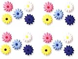 Flower Cakes, Cupcakes, Cookies - Daisy Shaped Edible Hard Sugar Decorations (20 pcs)