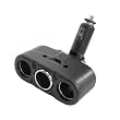Duragadget 12v In Car 3 Way Triple Multiple 1 to 3 or 3 to 1 3 / 2 Outlet Cigar Cigarette Lighter Socket Adapter