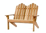 Chinese Oak Wood Outdoor Patio Loveseat Bench