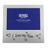 'I Love My Nan' Photo Frame 5 x 3.5 (satin silver colour)