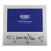 'I Love My Nan' Photo Frame 5 x 3.5" (satin silver colour)