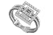 Jewelry : 18K White Gold Hand-Woven Double-Strand Mesh Ring, Enhanced with Open-Square Pave Set Diamonds.