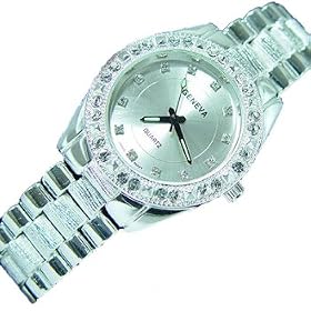 Platinum Ballin' White Watch / Square Bezel Hiphop Watch