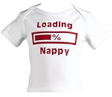 Spoilt Rotten - Loading Nappy Baby & Toddler Funky Baby Clothing T-Shirt 100% Organic Sizes 12-18 months WHITE/BLACK