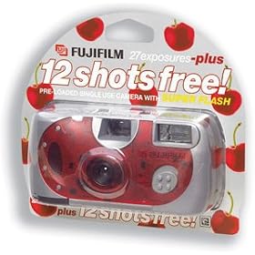 Fuji Cherry Disposable Camera with Extra-large Viewfinder Flash-range 1-5m 39 Exposures Ref P10GDE8120A