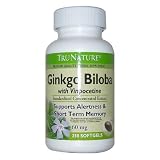 TruNature Ginkgo Biloba with Vinpocetine, 60mg  (250 Softgels)