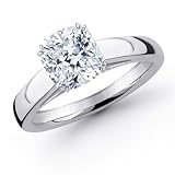 GIA Certified Solitaire Diamond Engagement Ring in White Gold with a 0.5 Carat I Color SI1 Clarity Cushion Cut Diamond