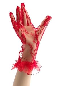 Be Wicked Women's Red Mid Lace Gloves, Red, One Size