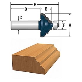 Click here to buy BOSCH 85604MC 1-11 32-Inch Diameter 5 8-Inch Cut Carbide Tipped Cove and Bead Router Bit 1 4-Inch... by Bosch.