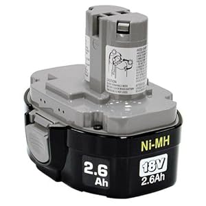 Click here to buy Makita 193159-1 1834 18-Volt 2.6 Amp Hour NiMH Pod-Style Battery.