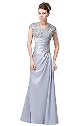 Charmeuse Floral Print Sleeveless Beaded Evening Dress 