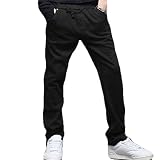 Allegra K Men Drawstring Elastic Waist Multi Pockets Jogging Pants W32