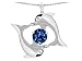 1.00 cttw 14K White Gold Plated 925 Sterling Silver Round Created Sapphire Dolphin Pendant