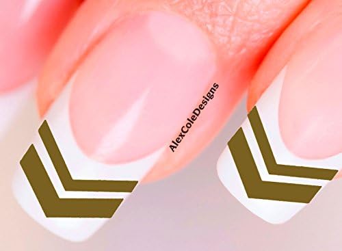 Single Chevron Nail Stickers (Metallic Gold)