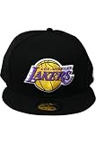 NBA Los Angeles Lakers Hardwood Classics Basic Black 59Fifty Cap, Black, 7 5/8