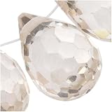 Cubic Zirconia CZ Briolettes Teardrop 5 x 7mm Champagne (6 Beads)
