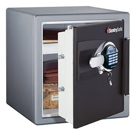 Sentry DA3930 1.2-Cubic Feet Fingerprint Electronic/Tubular Key Fire Safe, 138-Pound, Charcoal