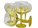 ArtisanStreet's Backyard Blossoms Design Wine Goblets. Set Of Four Glasses Feature Hand Painted Blossoms. One Of A Kind & Signed By Artisan.