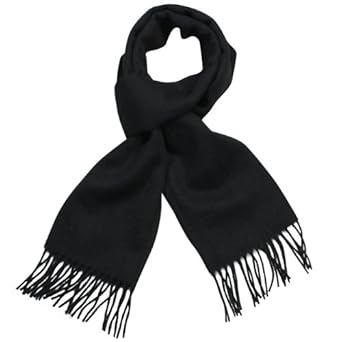 100% Wool Winter Classic Solid Color Tassels Ends Long Scarf - Various Colors