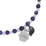 Blue Lace Agate Amethyst Sodalite Dreamsong Beaded Necklace with Sterling Silver Sing Charm