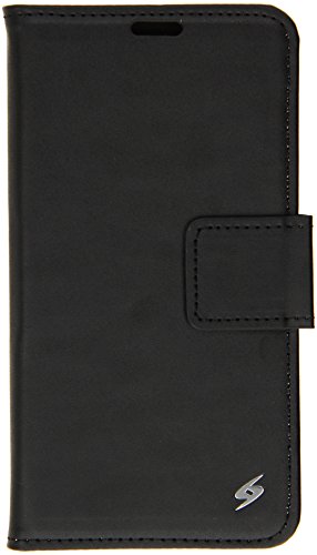 Amzer Flip Case Folio Cover with Card Slot for Asus Zenfone 2 ZE550ML/ZE551ML - Retail Packaging - Black